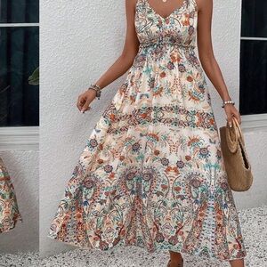 Floral Bohemian Midi Dress